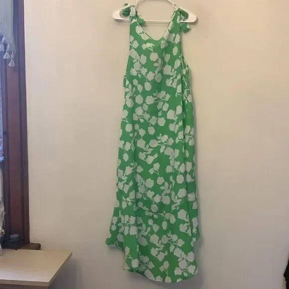 Mudpie green white floral high low swimsuit cover up Size L NWT - Picture 5 of 8